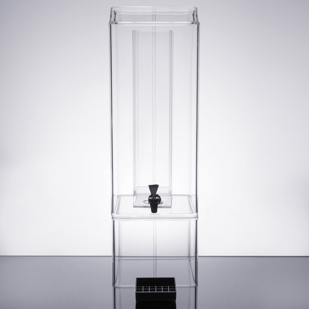 CalMil 11125A Clear Acrylic 5 Gallon Square Beverage Dispenser