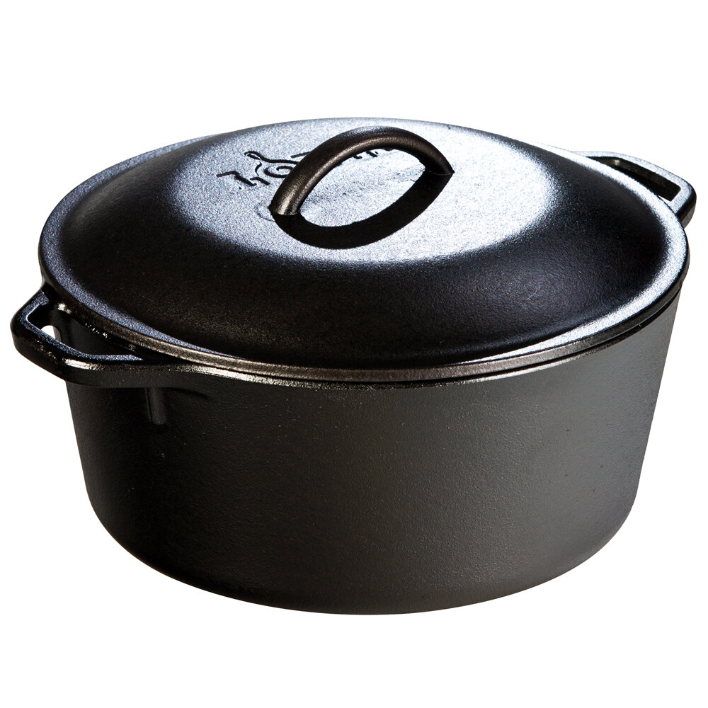 LODGE ロッジ カラー キャセロール 3QT 新品未使用 Lodge L8DOL3 5 Qt. Pre-Seasoned Cast Iron Dutch Oven