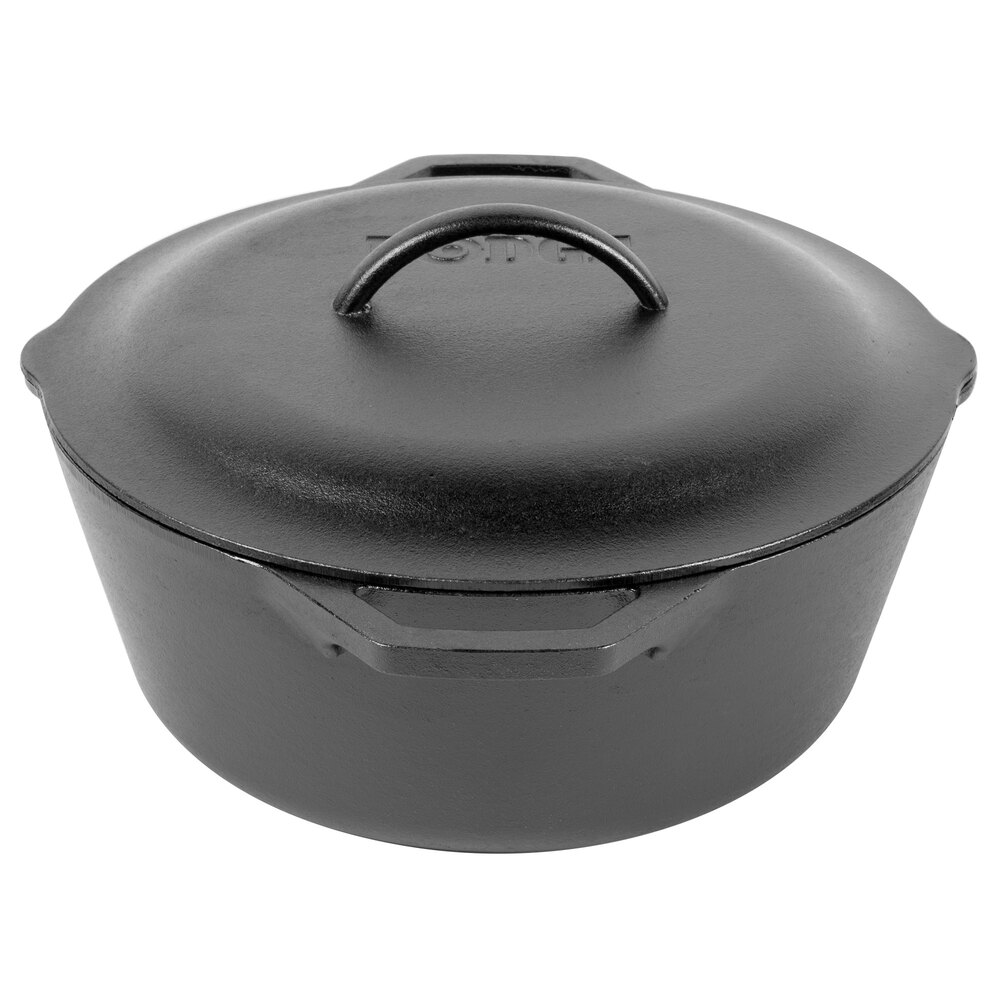 Lodge L10DOL3 7 Qt. PreSeasoned Cast Iron Dutch Oven with Loop Handles