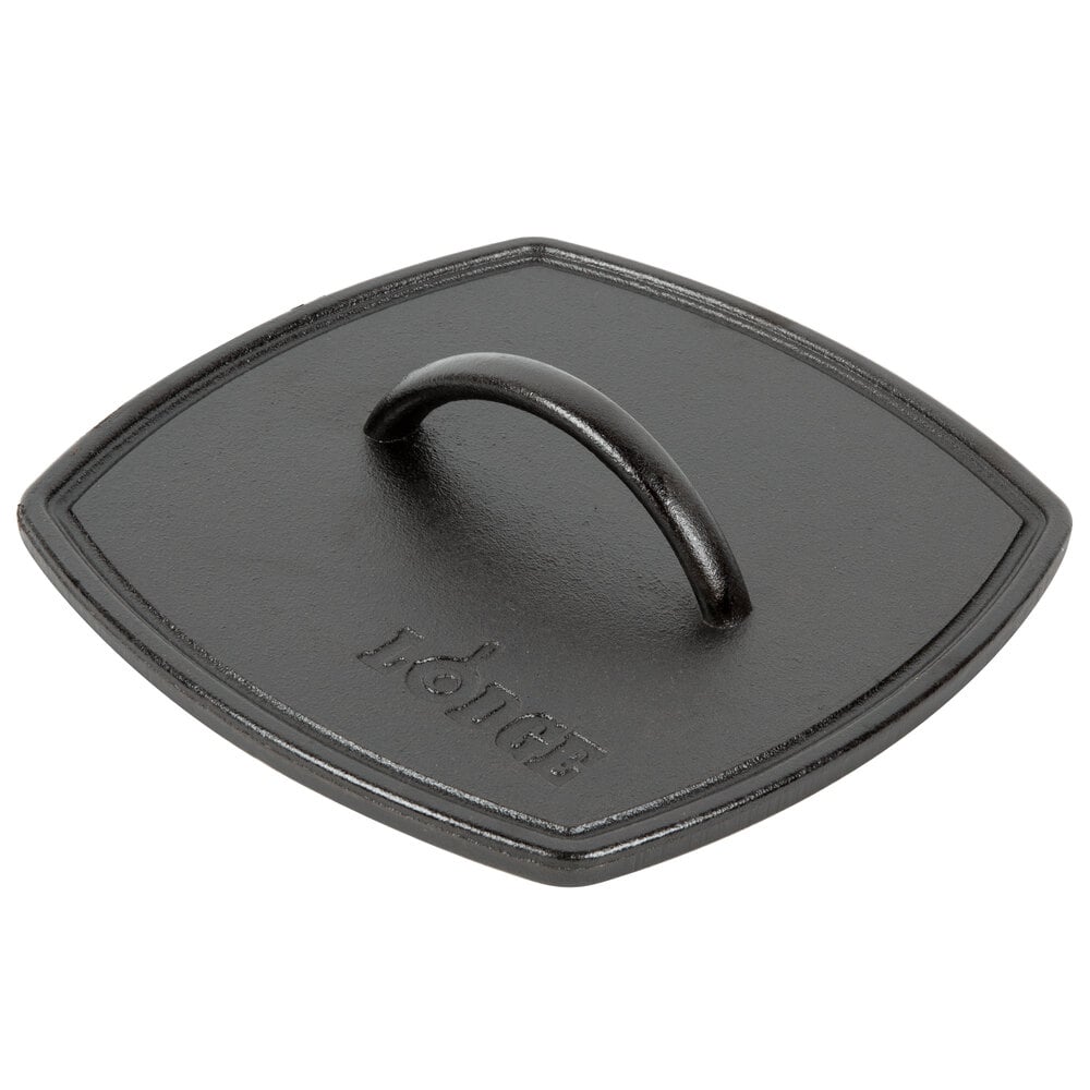 Grill Press Lodge LFIP3 8 1/4" PreSeasoned Cast Iron Flat Grill Press