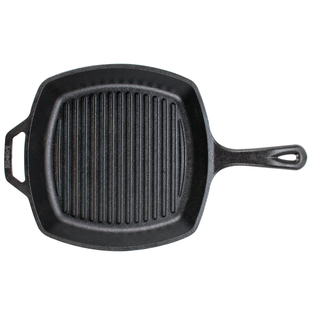Lodge L8SGP3 10 1/2" PreSeasoned Cast Iron Square Grill Pan