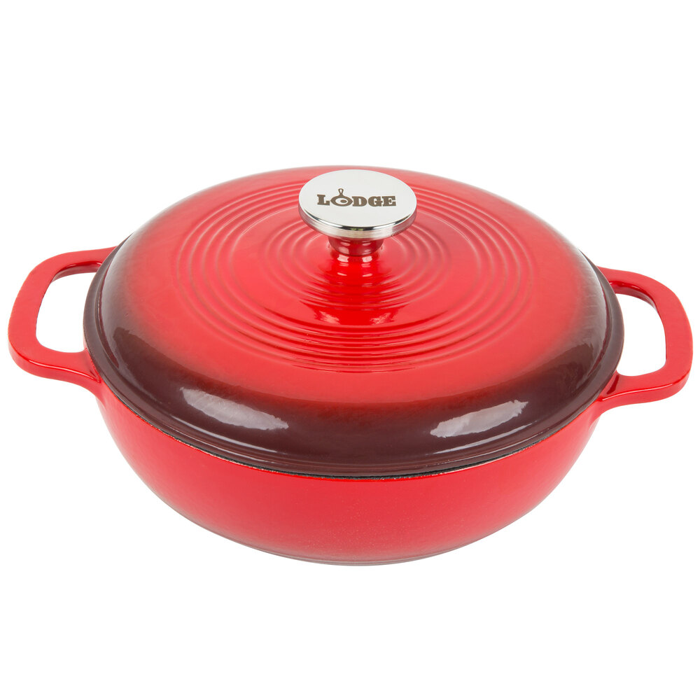 Lexi Home Enameled 3 qt. Cast Iron Dutch Oven - Red