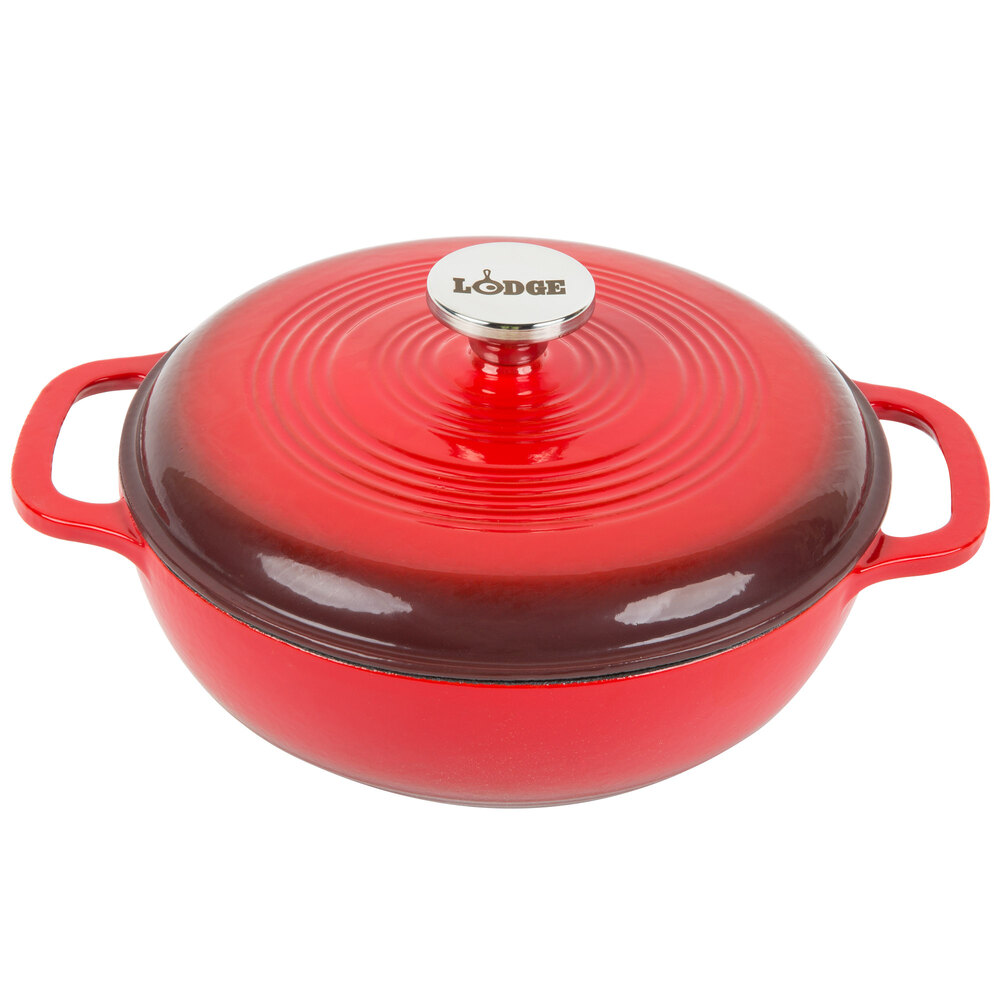 LODGE ロッジ カラー キャセロール 3QT 新品未使用 Lodge Red Enameled Cast Iron Dutch Oven (3 Qt.)