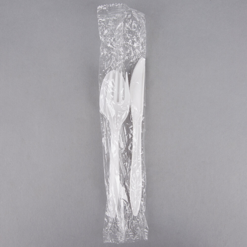 180 Combo Box ZEML White Medium-Weight Disposable Plastic Silverware Cutlery-Utensils