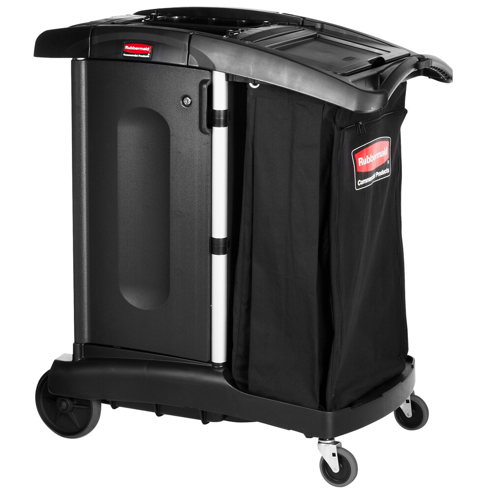 Rubbermaid FG9T7700BLA Executive Turndown Housekeeping Cart