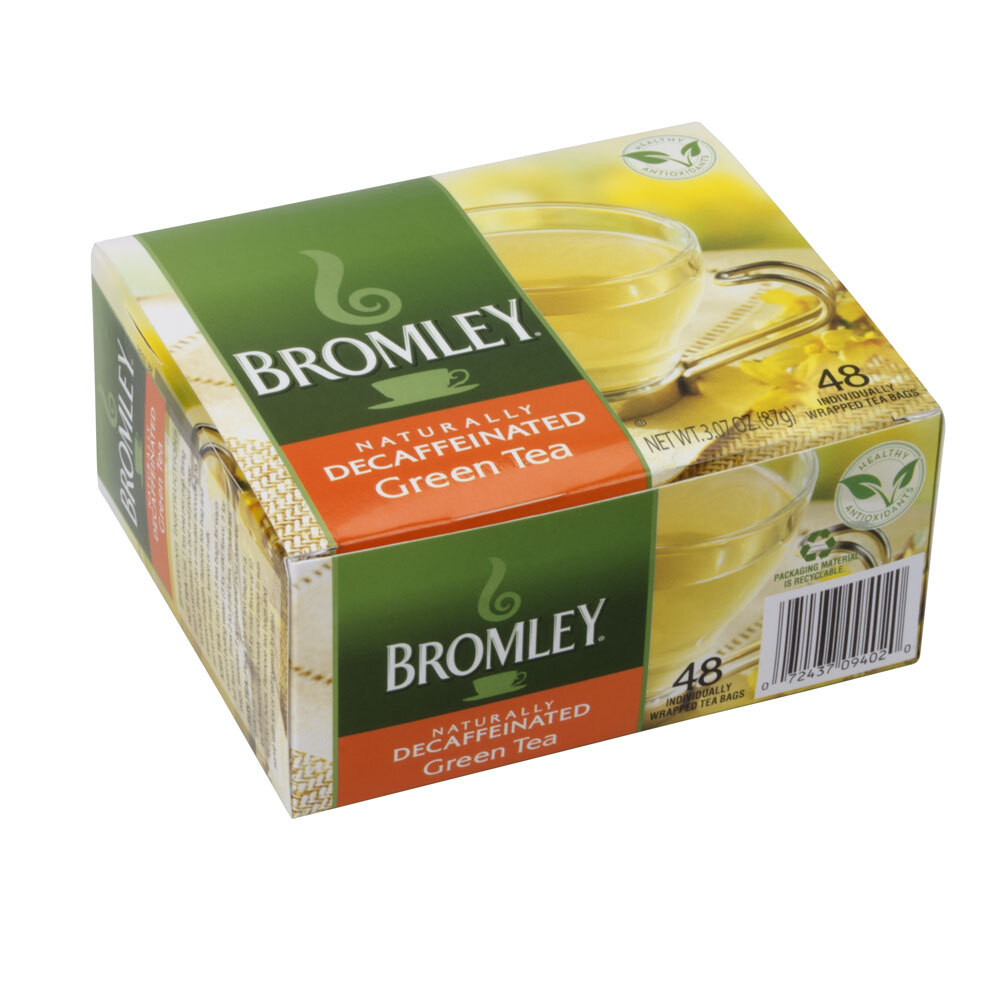 Bromley Hot Green Decaffeinated Tea Bags 48/Box