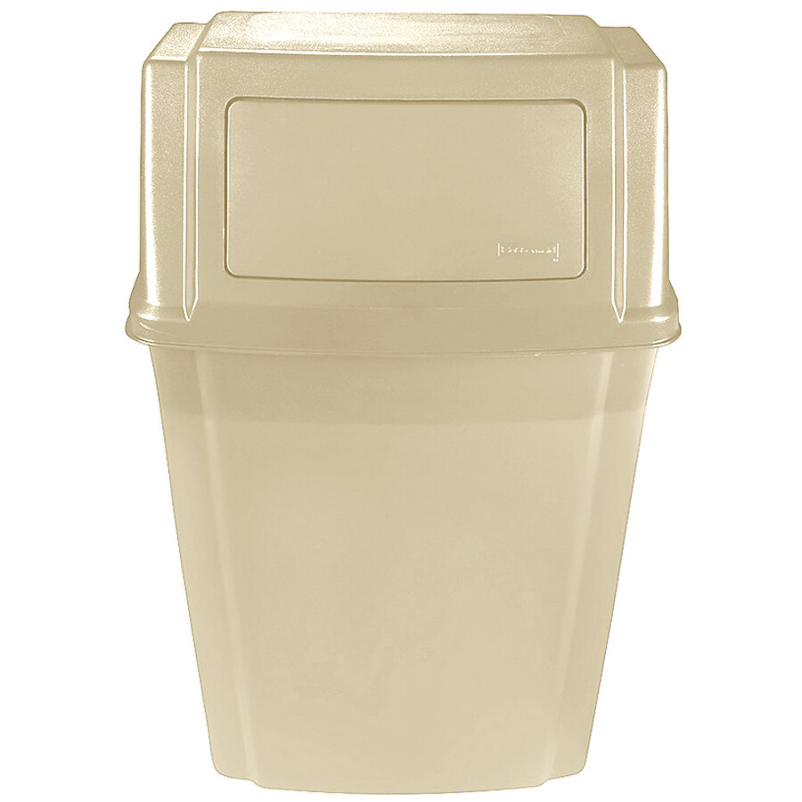 Rubbermaid FG782200BEIG Beige 15 Gallon Wall Mount Trash Can