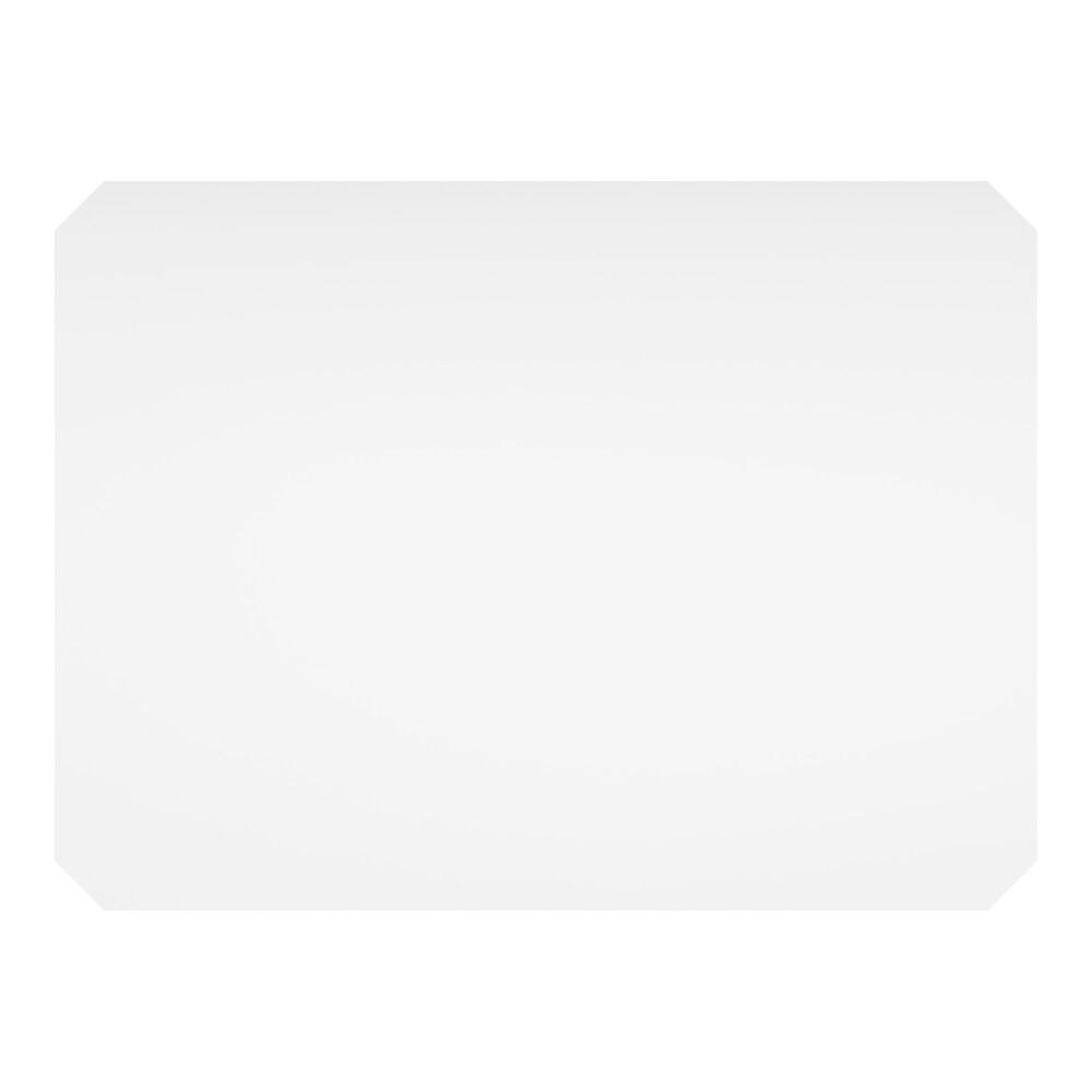 A rectangular, clear sheet with slightly clipped corners, shown against a white background.