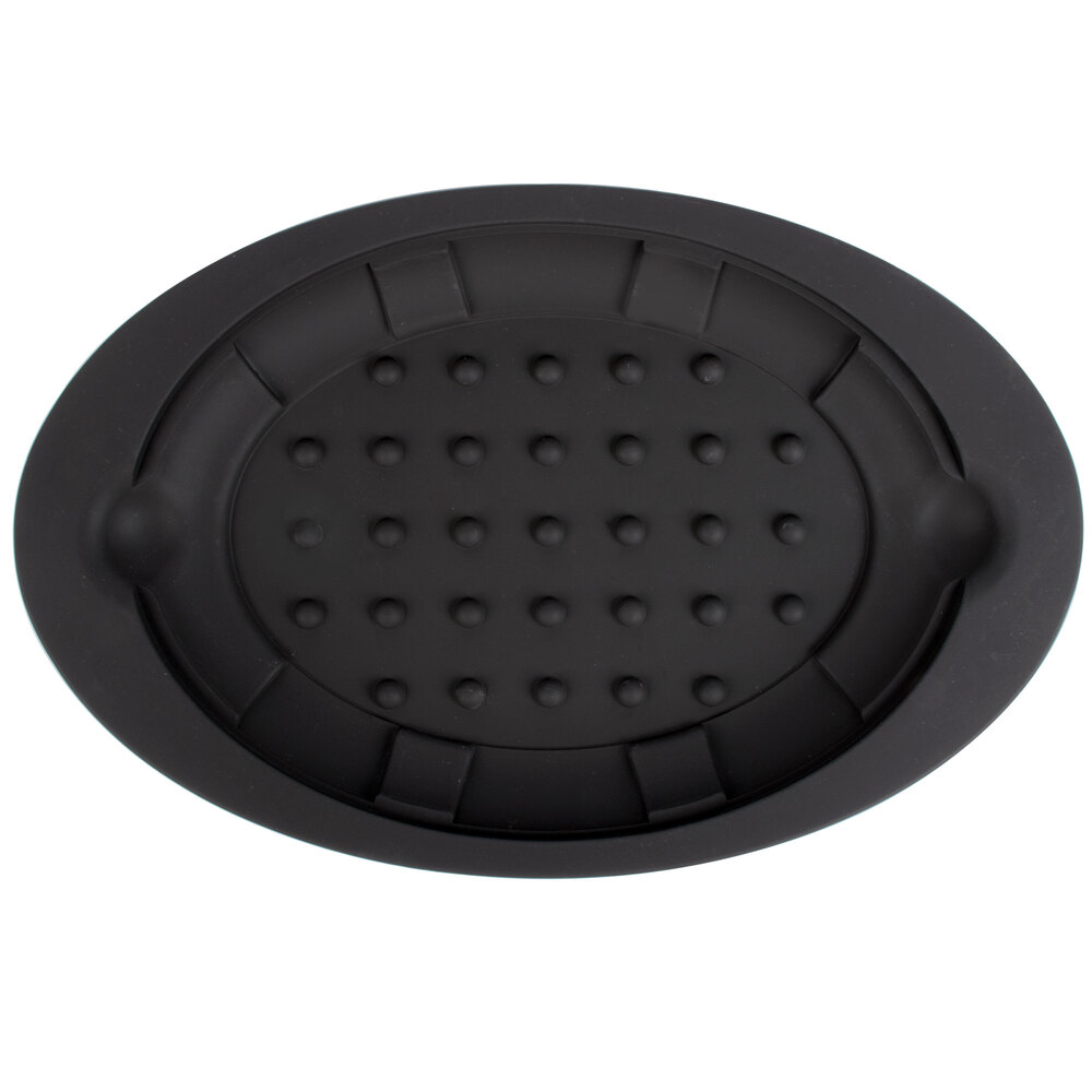 Lodge US011 Black 8 3/4" x 13" Oval HeatResistant Black Silicone