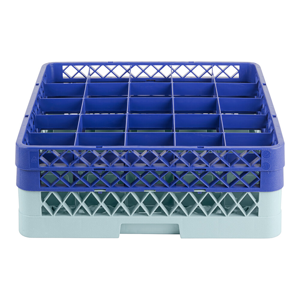 Noble Products 25-Compartment Gray Full-Size Glass Rack with 2 Blue ...