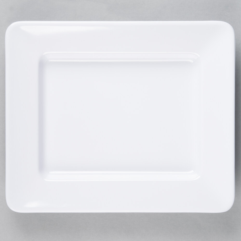 GET ML-11-W Milano 12" x 10" White Rectangular Plate - 12/Case