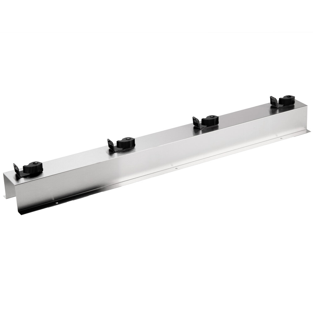 Bobrick B223 36" Stainless Steel Mop / Broom Rack with 4 Holders