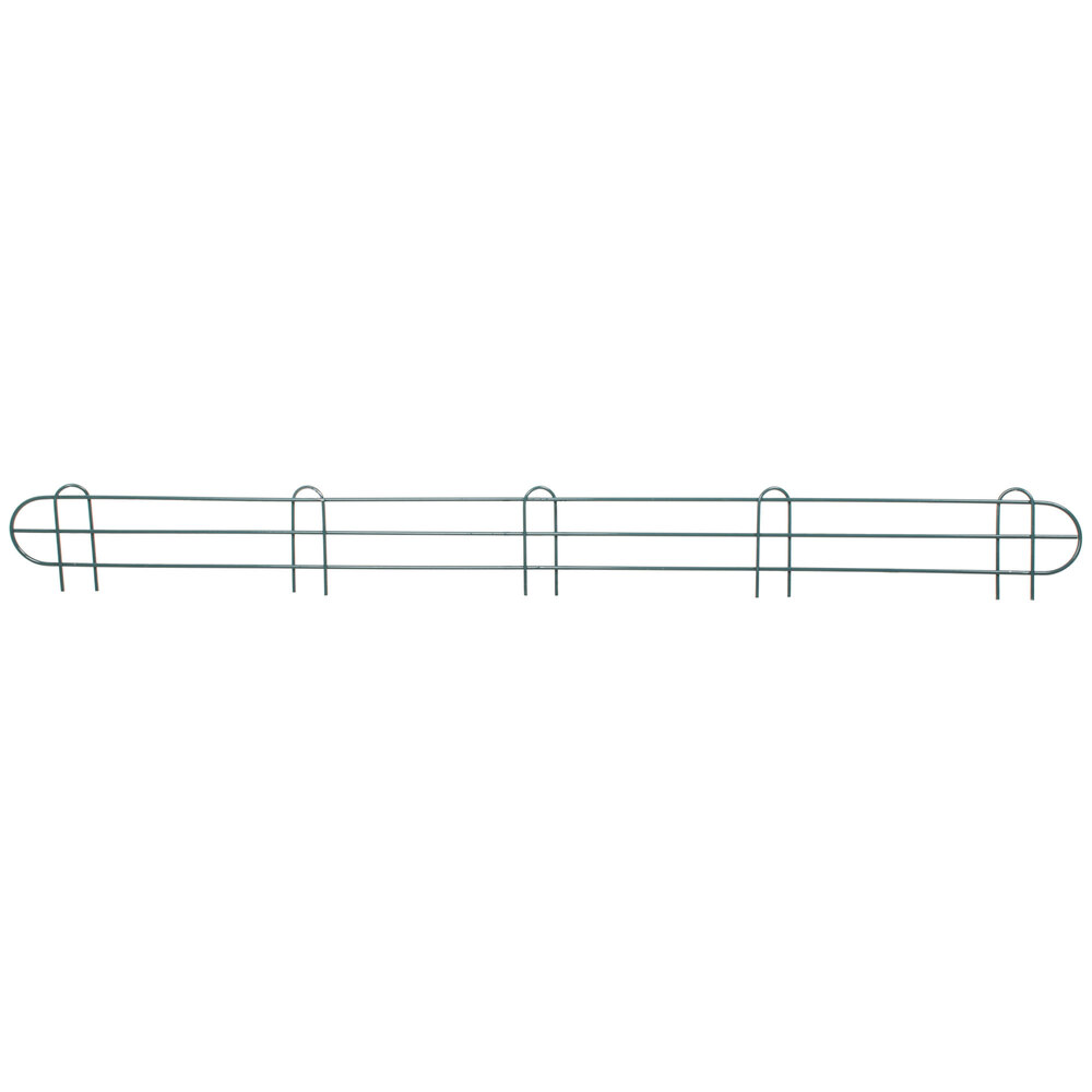 Regency 60 inch Green Epoxy Wire Shelf Ledge for Wire Shelving - 60 inch x 4 inch