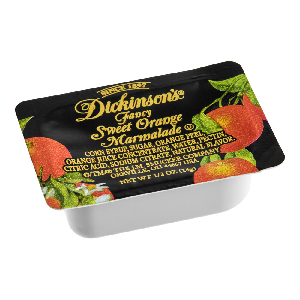 邦楽 ORANGE Sweet William Dickinson's Pure Fancy Sweet Orange Marmalade .5 oz. Portion Cups