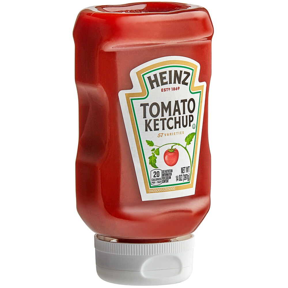 Heinz 14 oz. Upside Down Squeeze Bottle Ketchup 16/Case