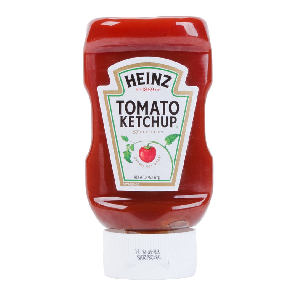 Heinz Ketchup 14 oz. Upside Down Squeeze Bottle - 16/Case