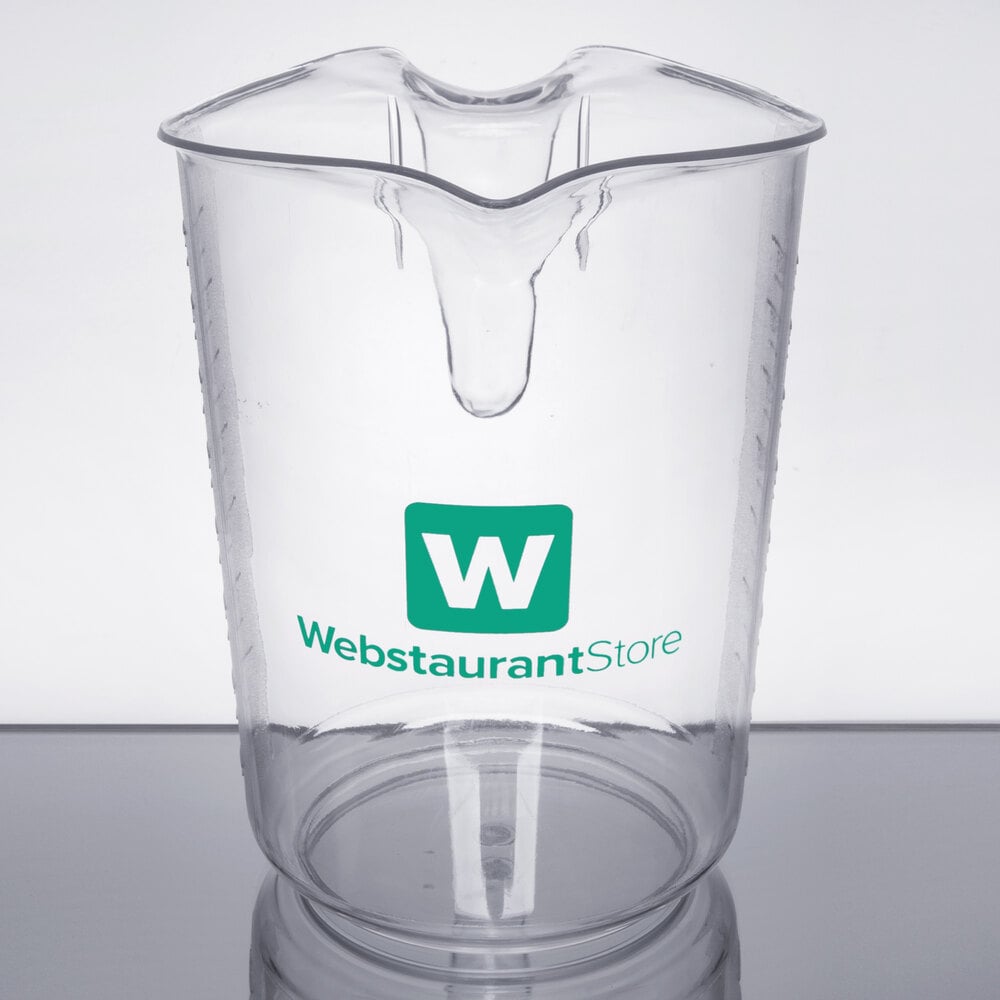 RW Base 4 qt Clear Plastic Measuring Cup - 9 1/2 x 7 1/4 x 9 1/2 - 10  count box