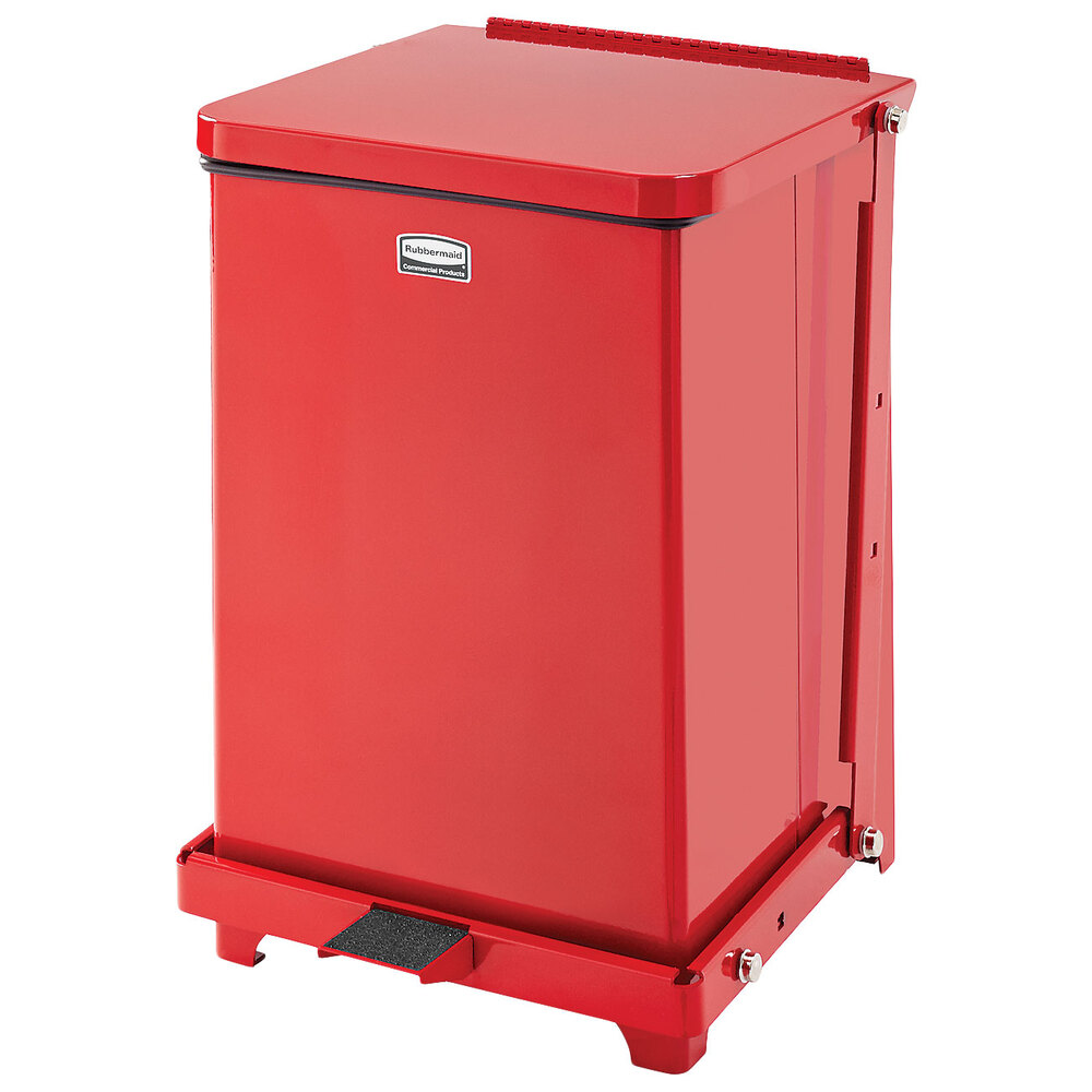 Rubbermaid® FGST7EPLRD The Defenders 7 Gallon Steel Red Square