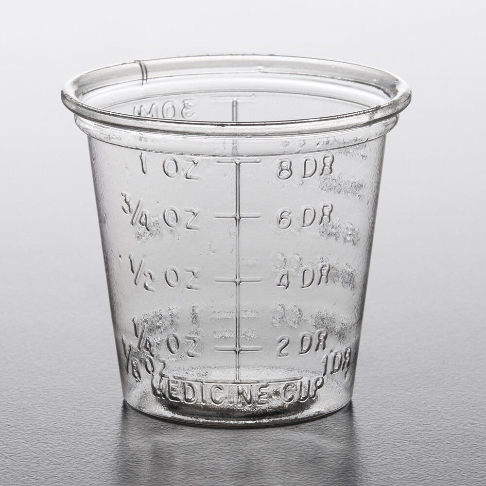 Solo P101M 1 oz. Disposable Translucent Polystyrene Graduated Medicine