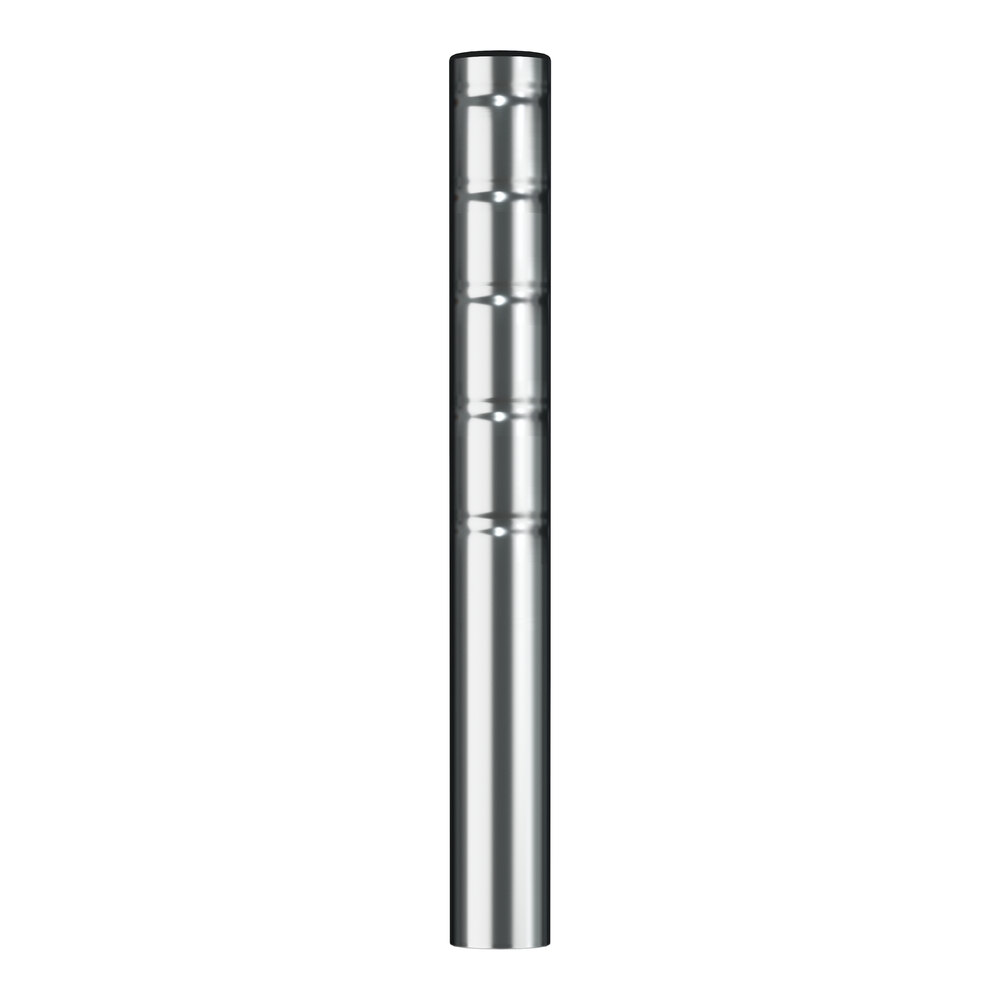 A silver metal Regency shelving post with a black top.
