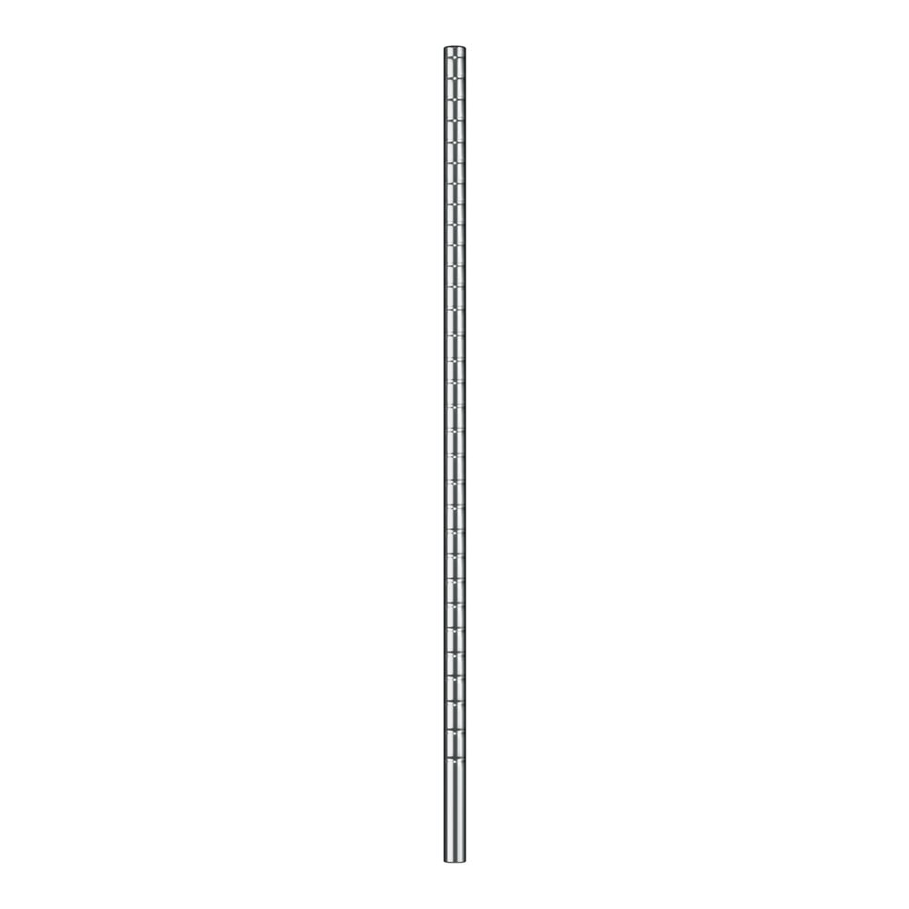 A long silver metal pole with a black and red top.