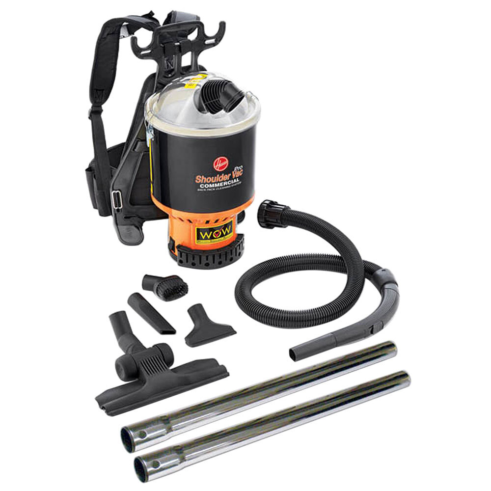 Hoover C2401-010 6.4 Qt. Commercial Backpack Vacuum Cleaner with 1 1/4&quot; Attachments