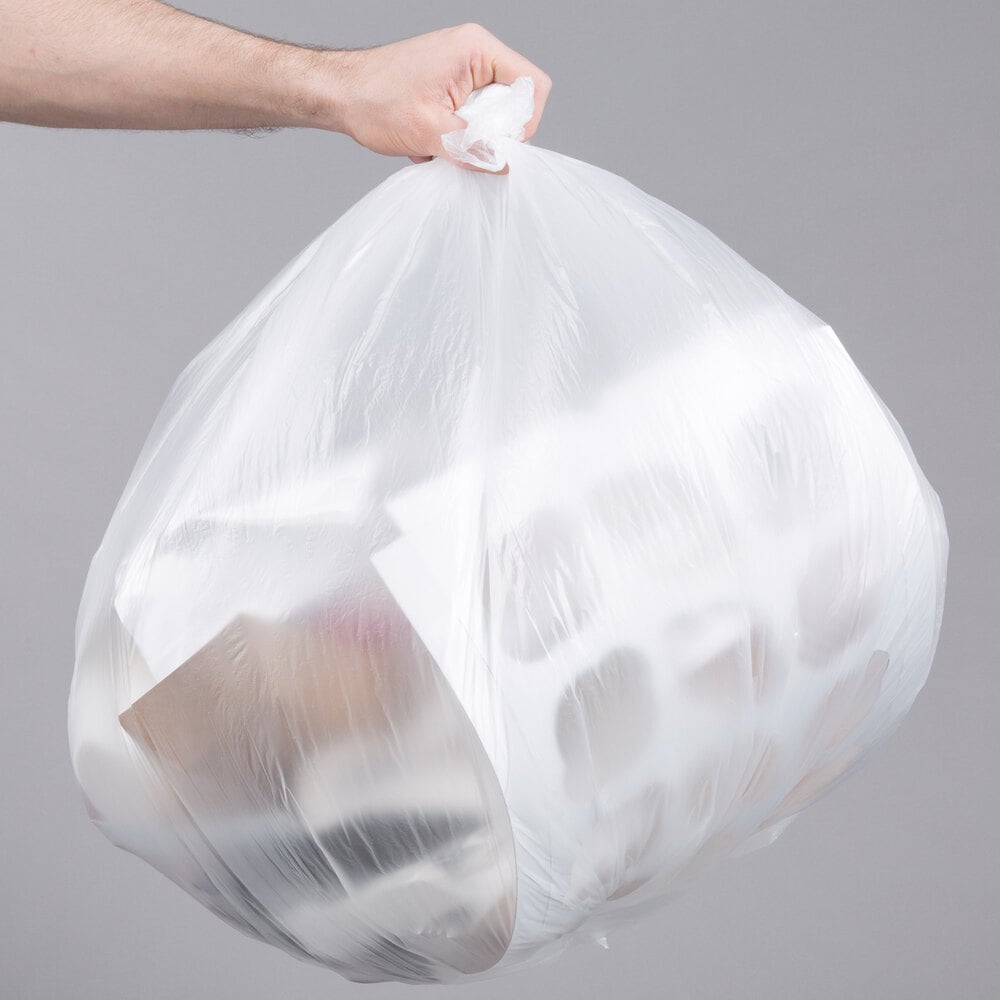 Vintage VMP-H243308N 12-16 Gallon Garbage Bags / Trash Can Liners, 24 x  33, 8 Mic, Clear - 1000 / Case
