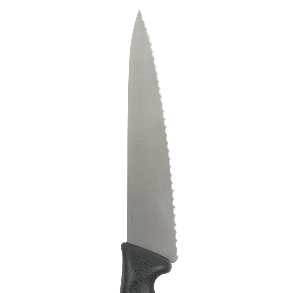 Chef knife with a serrated edge