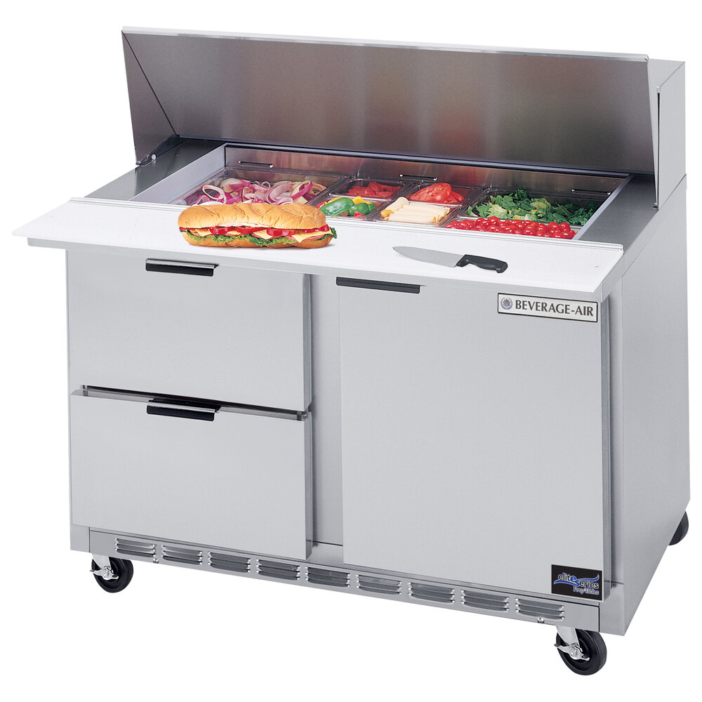 Beverage Air SPED4818M2 48" 1 Door 2 Drawer Mega Top Refrigerated