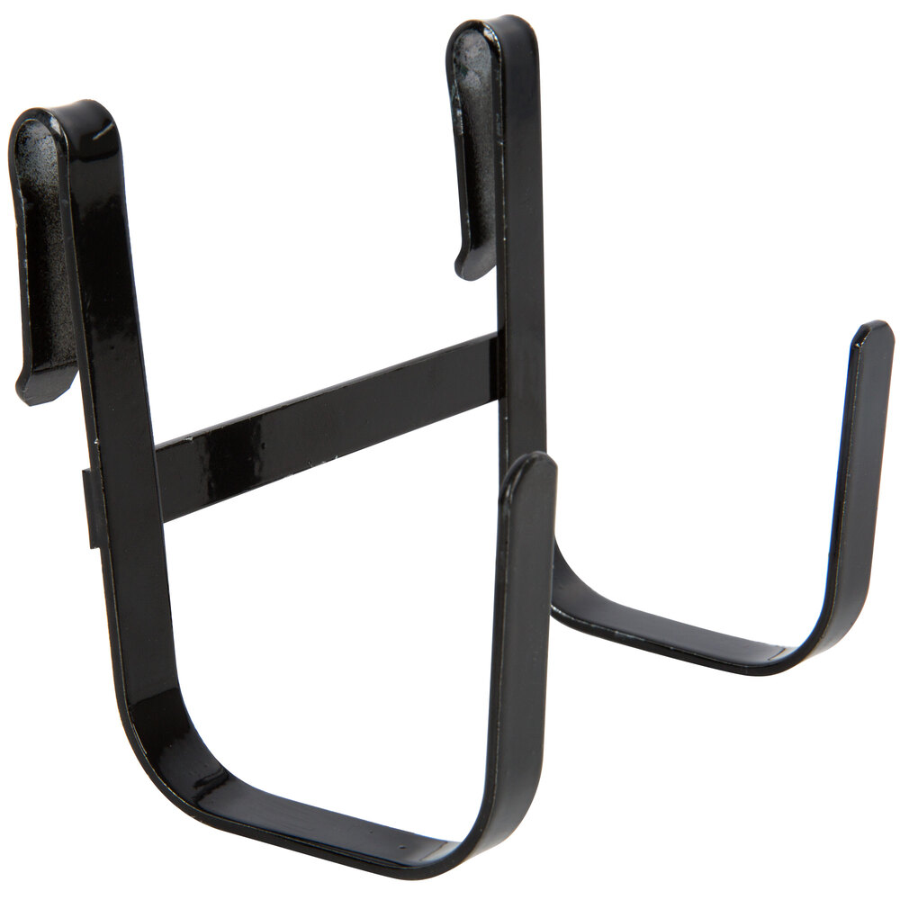 Regency 2 1/4 inch x 3 1/2 inch Large Black Double Snap-On J-Hook for Wire Shelving