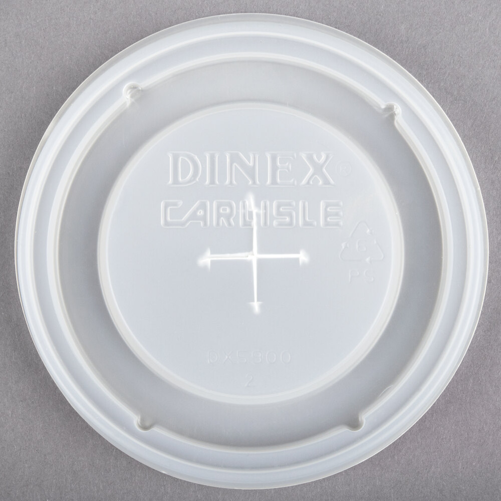 Dinex DX5900ST8714 Translucent Disposable Lid with Straw Slot for 