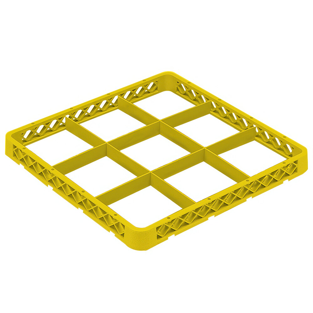 Trf Racks Vollrath TRF-08 Traex® Full-Size Yellow 9 Compartment Glass Rack Extender