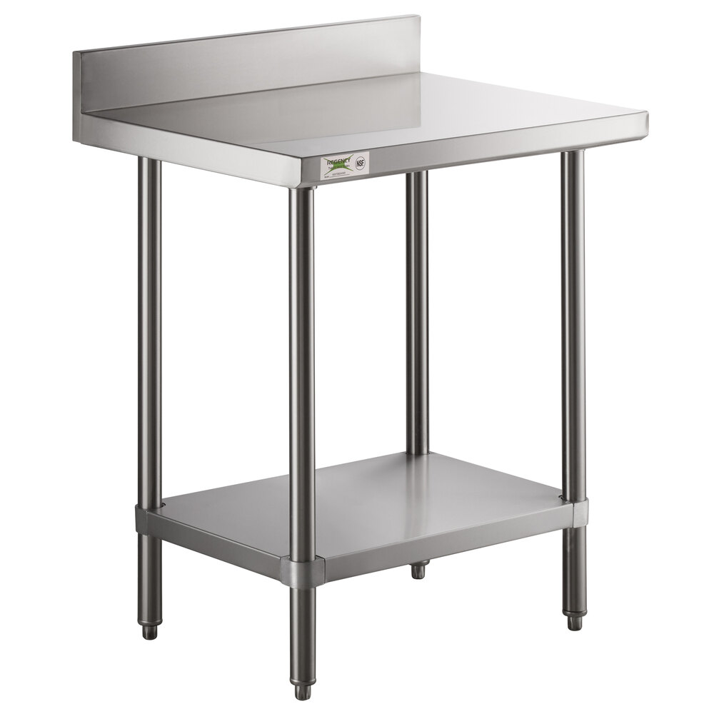 Regency 24 inch x 30 inch 16-Gauge Stainless Steel Commercial Work Table with 4 inch Backsplash and Undershelf