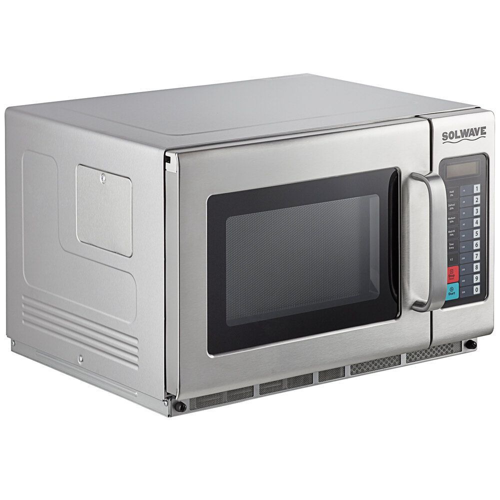 Solwave Space Saver Stainless Steel Heavy-Duty Commercial Microwave with  USB Port - 208/240V, 2100W