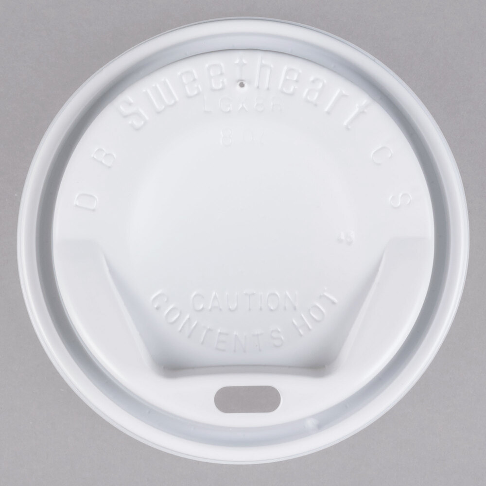 Dart Solo LGX8R10007 8 oz. White Dome SipThru Hot Cup Lid 1000/Case