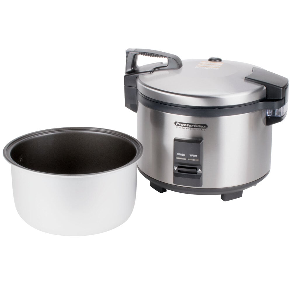 Proctor Silex Commercial 37540 Rice Cooker/Warmer, 40 Cups Cooked Rice,  Non-Stick Pot, Hinged Lid, Stainless Steel Housing
