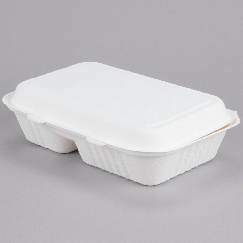 EcoChoice 9" x 6" x 3" Biodegradable, Compostable Sugarcane / Bagasse 2