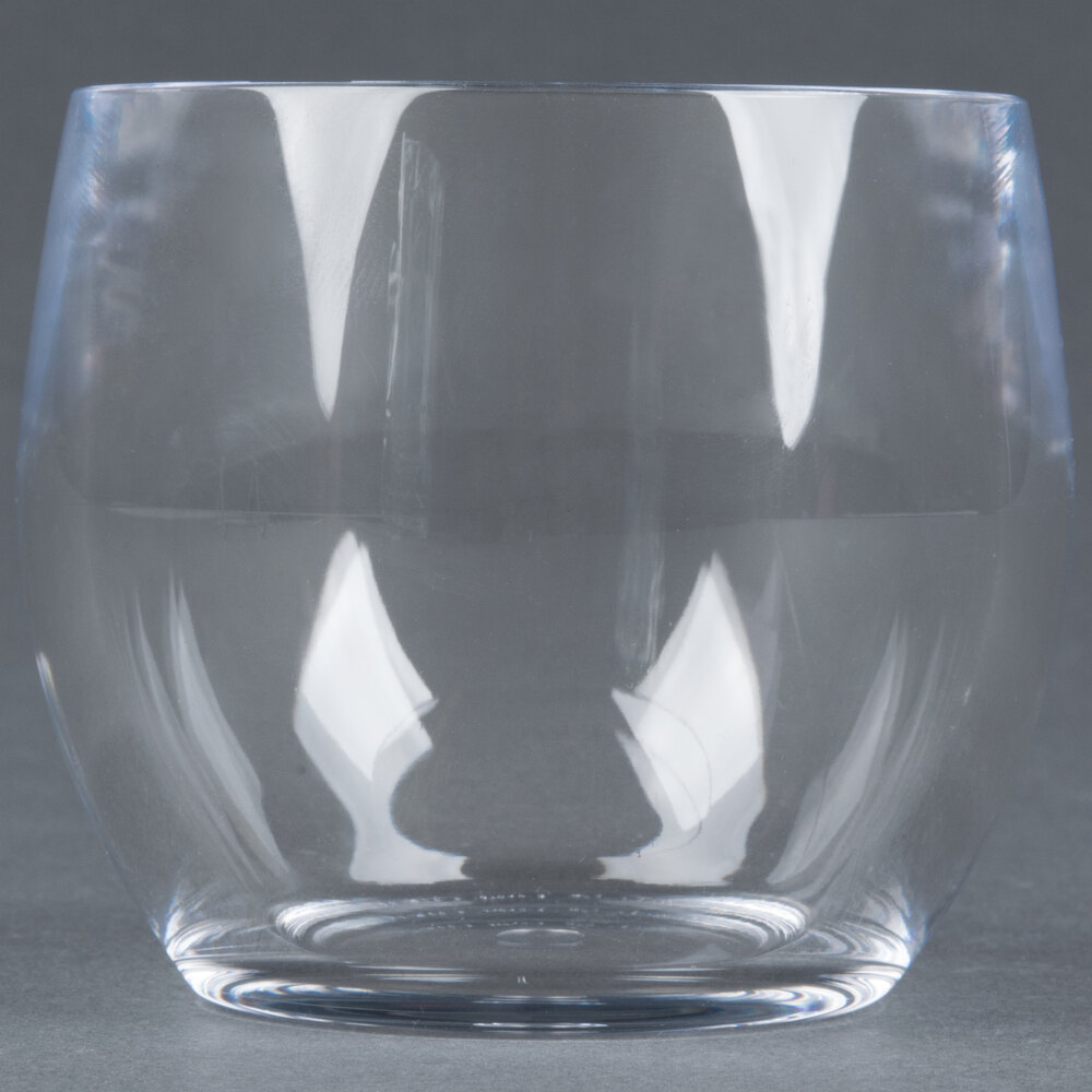 clear stemless plastic wine glasses