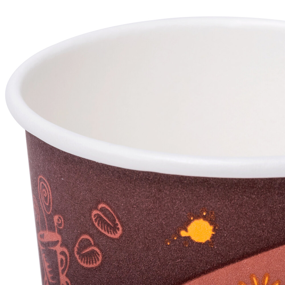 8 Oz. Coffee Print Paper Hot Coffee Cups: Bulk, 1000/Case