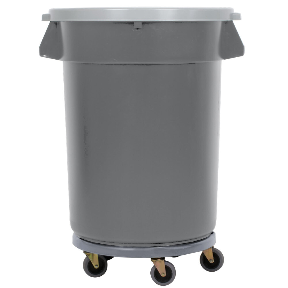 32 Gallon Trash Can Ingredient Bin Lid Dolly Commercial Kit Recycling NSF RED 