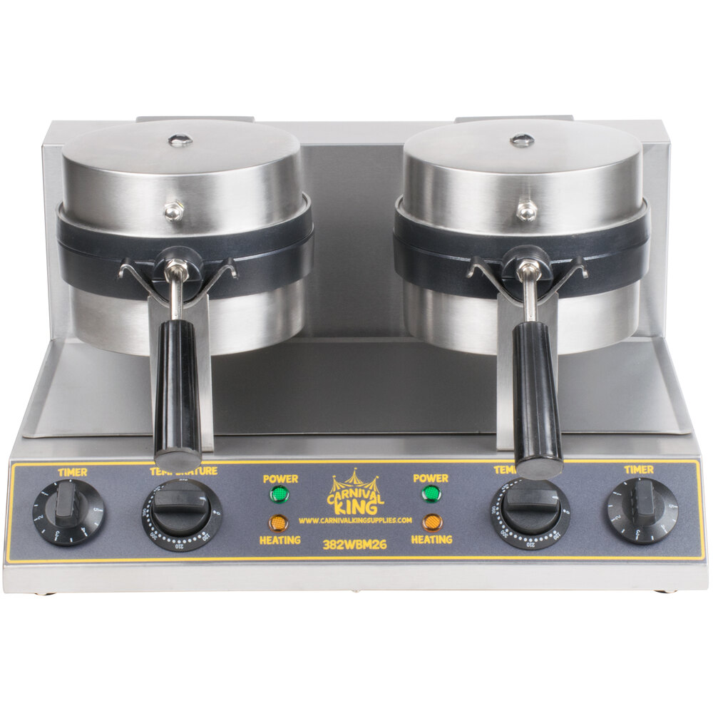 Carnival King WBM26 NonStick Double Belgian Waffle Maker with Timers