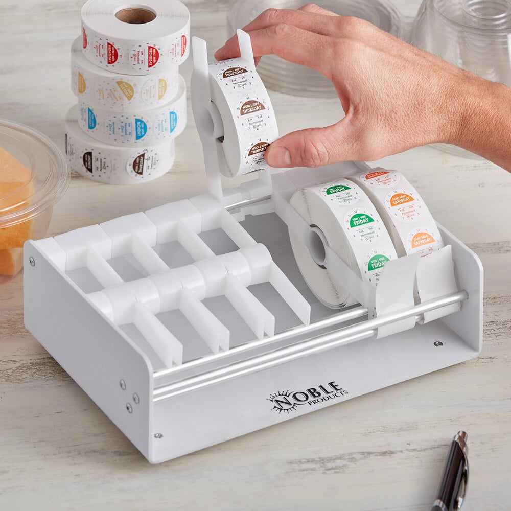 Noble Products 7-Slot White Plastic Label Dispenser with 1" Slots 