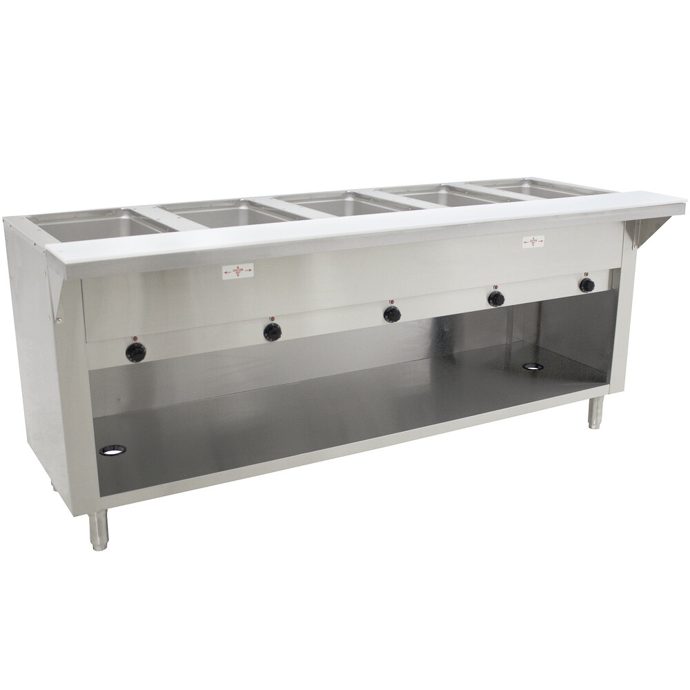 NH×SW . SOLO TABL② Advance Tabco SW-5E-240-BS Five Pan Electric Hot Food Table with