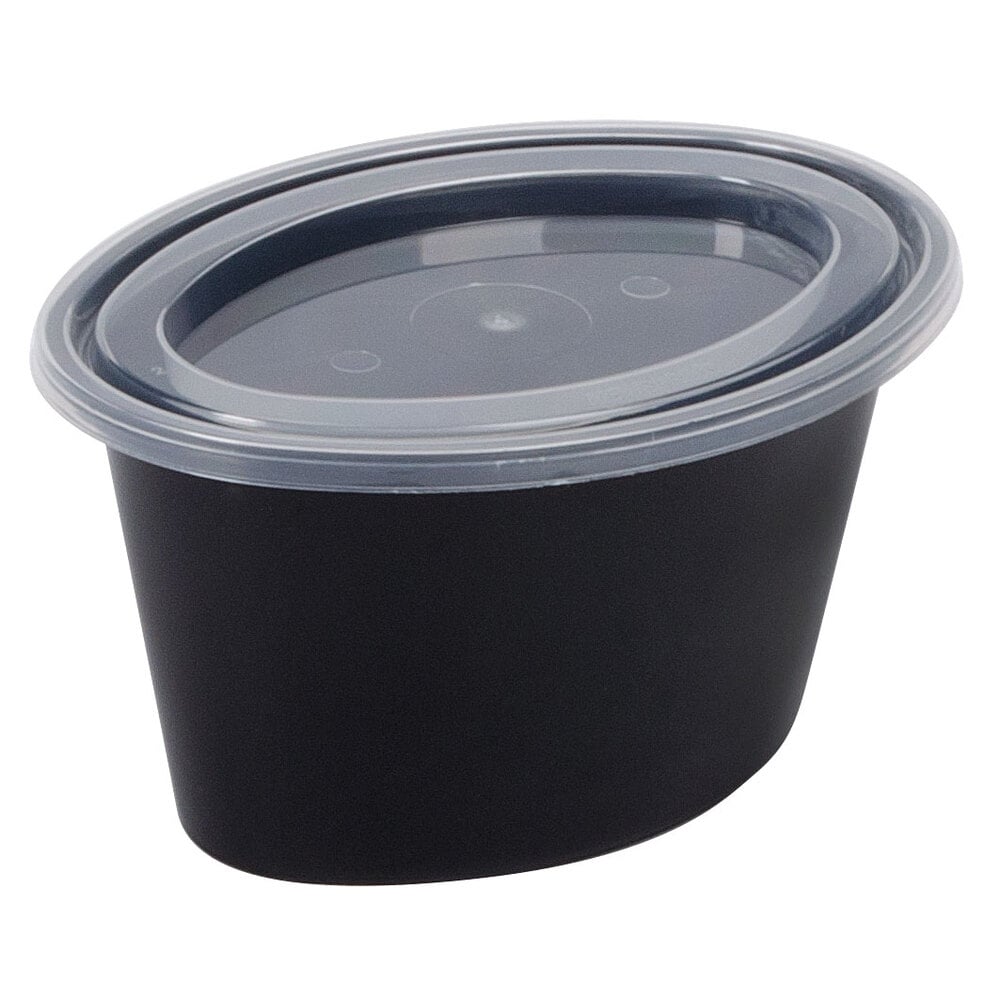 Newspring E506B ELLIPSO 6 oz. Black Oval Plastic Souffle