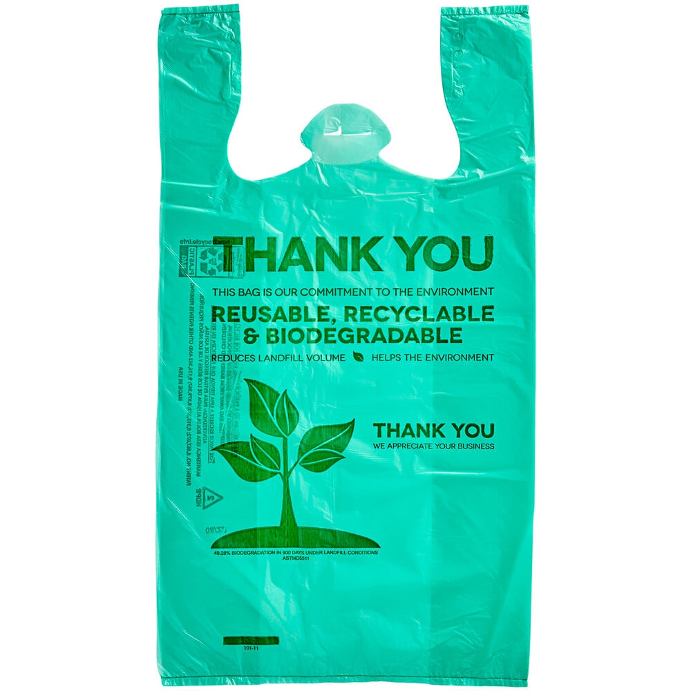 Biodegradable Plastic T-Shirt Bags (500/Case)