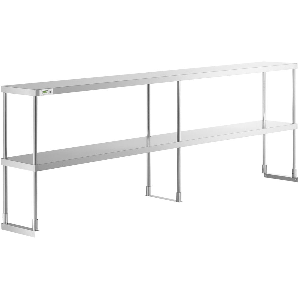 Regency Stainless Steel Double Deck Overshelf - 12 inch x 96 inch x 32 inch