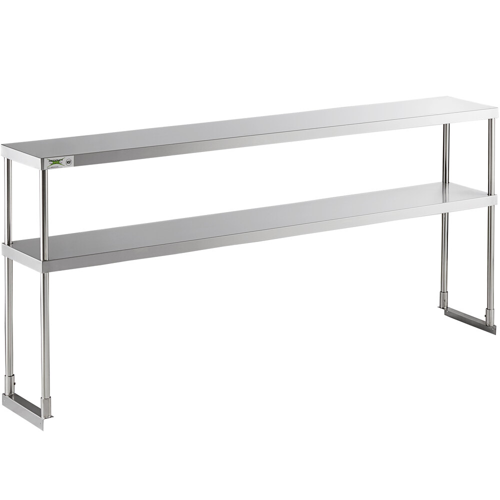 Regency Stainless Steel Double Deck Overshelf - 12 inch x 72 inch x 32 inch