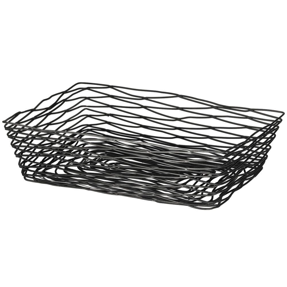 Tablecraft BK17212 Artisan Rectangular Black Wire Basket 12" x 9" x 3