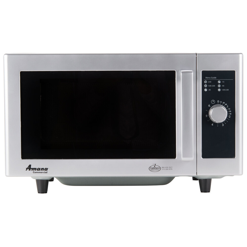 Amana RMS10DS Stainless Steel Commercial Microwave with Dial Controls