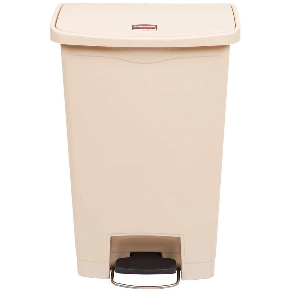 Rubbermaid 1883553 Slim Jim Resin Step-On Container, End Step Style, 24 gal, Beige